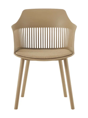 DC273 Стул пластиковый, БЕЖЕВЫЙ#6566 c подушкой