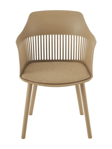 DC273 Стул пластиковый, БЕЖЕВЫЙ#6566 c подушкой