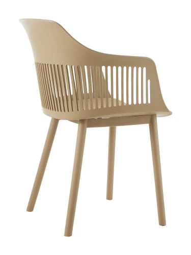 DC273 Стул пластиковый, БЕЖЕВЫЙ#6566 c подушкой