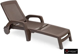 Шезлонг B:rattan MIAMI складной, коричневый