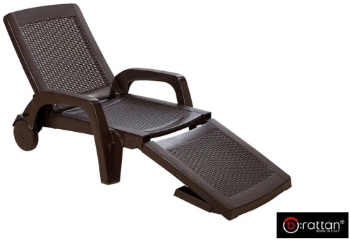 Шезлонг B:rattan MIAMI складной, коричневый