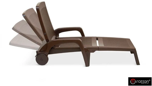 Шезлонг B:rattan MIAMI складной, коричневый