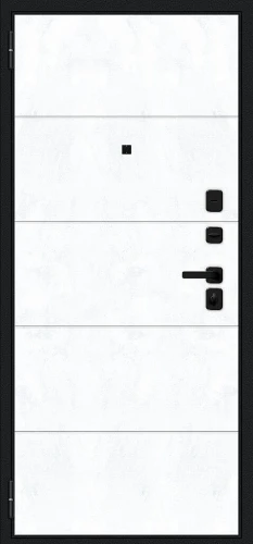 Входная дверь BRAVO Граффити-1 Инсайд/SBlack Букле черное/Snow Art