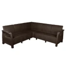 Диван пластиковый RATTAN Luxe арт.ЭП  угловой (коричневый)