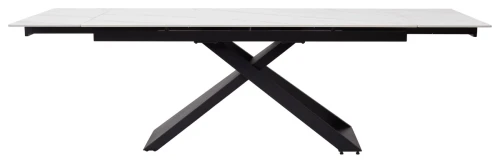 Стол LIVORNO 180 MATT WHITE MARBLE SOLID CERAMIC / BLACK, ®DISAUR