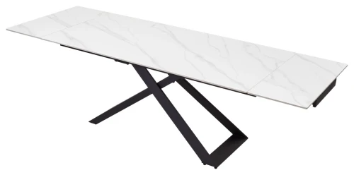 Стол LIVORNO 180 MATT WHITE MARBLE SOLID CERAMIC / BLACK, ®DISAUR