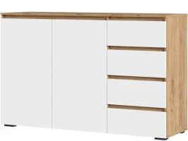 Комод «Хелен» КМ-06, белый/дуб крафт золотой