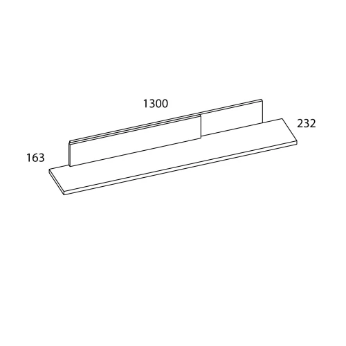 MATEO, Полка навесная 130. Цвет БЕЛЫЙ / ДУБ НАВАРРА