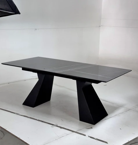 Стол БОГАРТ 200 TITANIUM BLACK PULIDO, керамика / Черный М-City