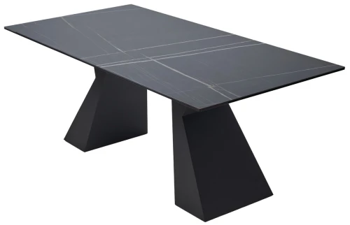 Стол БОГАРТ 200 TITANIUM BLACK PULIDO, керамика / Черный М-City