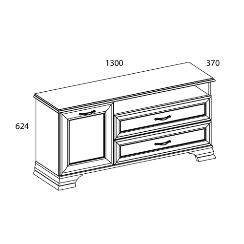 Тумба RTV 1D2SN, TIFFANY, цвет вудлайн кремовый