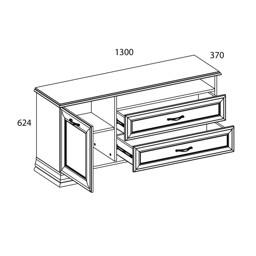 Тумба RTV 1D2SN, TIFFANY, цвет вудлайн кремовый