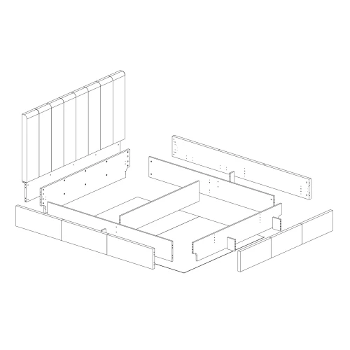 Кровать 160М с подъемником, OLIVIA,цвет вудлайн крем/дуб анкона