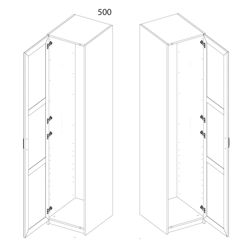 Серия модульных шкафов, Корпус шкафа 50/56. Цвет БЕЛЫЙ
