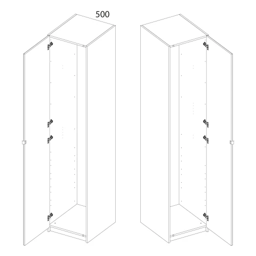 Серия модульных шкафов, Корпус шкафа 50/56. Цвет БЕЛЫЙ