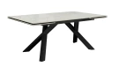 Стол DikLine DKX140 керамика глянец Ostra Bianco (мрамор глянец белый)/подстолье черное/опоры черные (2уп.)
