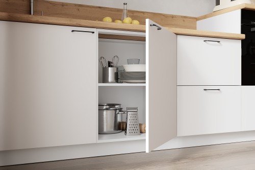 Кухонный гарнитур КГ Угловой 1500х3000 (без пм) , Белый софт матовый  Арника РМ