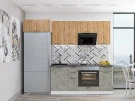 Готовый кухонный гарнитур Флэт-01 Wotan Oak 2S/Temple Stone 2S