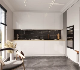 Кухонный гарнитур Маори 2800 Бланко Эмаль прямой