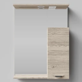 Зеркало Марко 60, ручки Хром, Дубослив ореховый светлый ПВХ 3445, правый