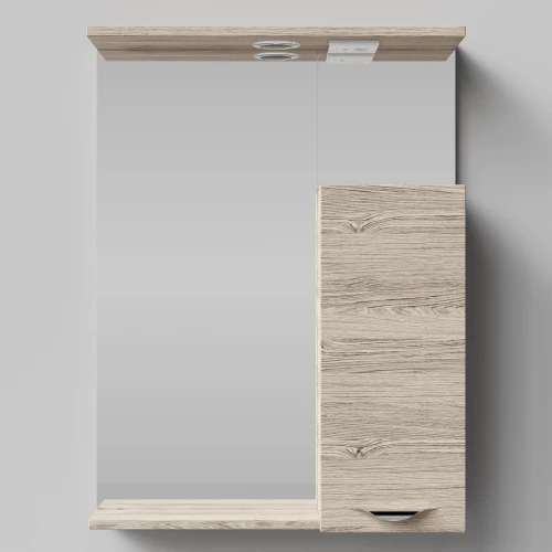 Зеркало Марко 60, ручки Хром, Дубослив ореховый светлый ПВХ 3445, правый