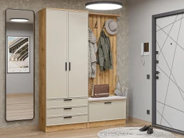 Готовая прихожая Стиль-03 Cream Silk Дуб Вотан