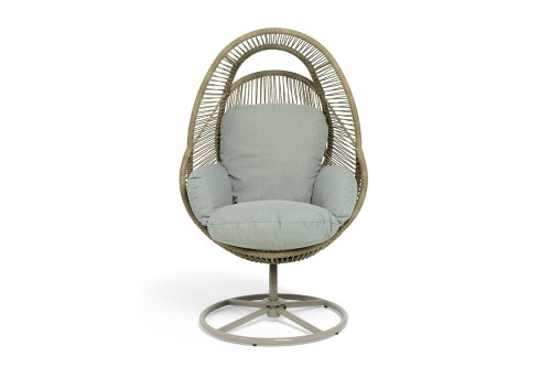 "Барселона" кресло-кокон из искусственного ротанга, цвет соломенный