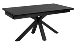 DT777 Стол обеденный раскладной Lauren black, 160-240*90, керамич.столешница, основан. металл черный