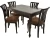 Обеденная группа (Стол Кабриоль и 4 стула Кабриоль с жесткой спинкой), орех темный