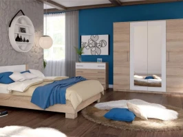 Спальня «Аврора» 4дв шк, Дуб сонома/Белый Спальня «Аврора» 4дв шк, Дуб сонома/Белый