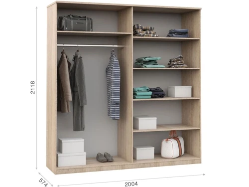 Спальня «Аврора» 4дв шк, Дуб сонома/Белый