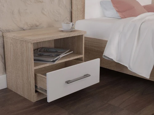 Спальня «Аврора» 4дв шк, Дуб сонома/Белый