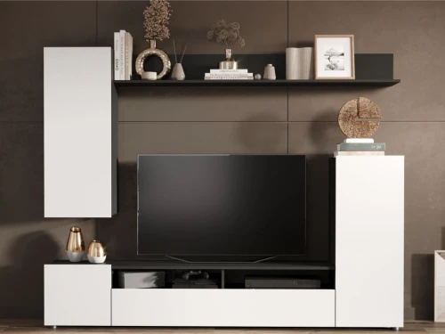 Стенка «Нео», Антрацит/Белый бриллиант