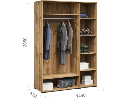 Шкаф «Лацио Сканди» 3дв, Вотан/Сканди графит