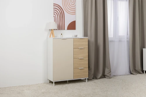 Комод Марвэл 16.234.01, Белый, Сатин, Плэйн