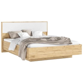 Кровать парящая с подъемным механизмом Флэш 1,6 м, Браш Вайт, Дуб Крафт