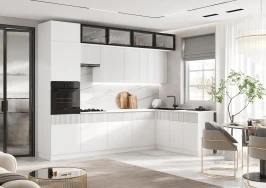 Кухня Оливия NEW 3,0х1,8м, Шарли Белый,Белый