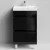 Тумба Бест 50  напольный, черный глянец Vodok с раковиной в комплекте
