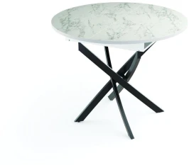 Стол обеденный Адажио 55.04 Мрамор белый/Черный