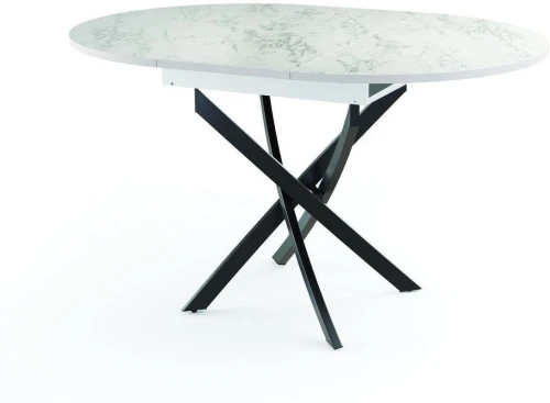 Стол обеденный Адажио 55.04 Мрамор белый/Черный