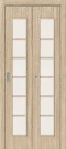 Межкомнатная складная дверь BRAVO 2С Л-21 (БелДуб) Сатинато
