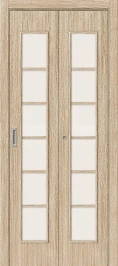 Межкомнатная складная дверь BRAVO 2С Л-21 (БелДуб) Сатинато
