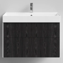 Тумба Лоренцо, 85 подвесной, Абрикос графит Vodok с раковиной в комплекте