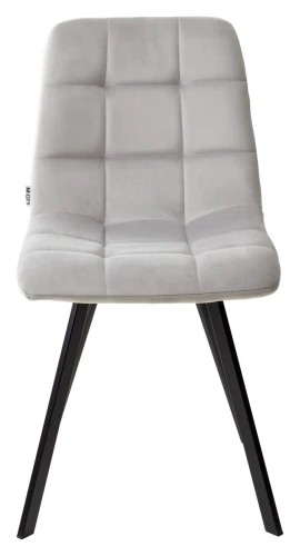 Стул CHILLI SQUARE BLUVEL-03 светло-серый, велюр / черный каркас М-City