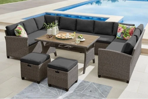 Комплект плетеной мебели AFM-370A Dark Grey