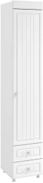 Шкаф-пенал 1дв. (гл.410) с ящиками Монако МН-30 белое дерево