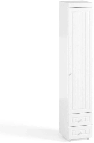 Шкаф-пенал 1дв. (гл.410) с ящиками Монако МН-30 белое дерево