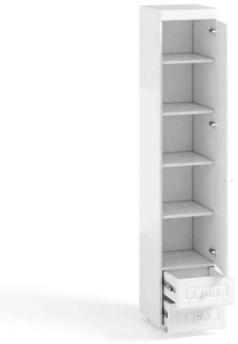 Шкаф-пенал 1дв. (гл.410) с ящиками Монако МН-30 белое дерево