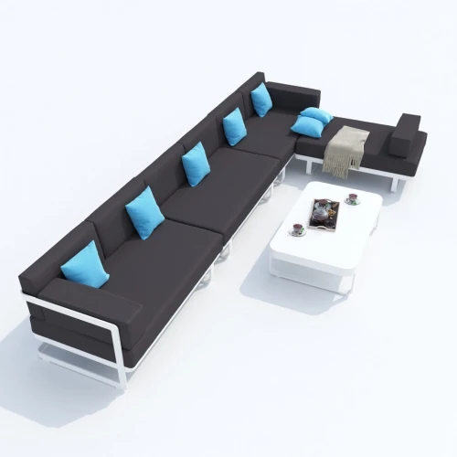 Лаунж зона TESORA антрацит - белый каркас