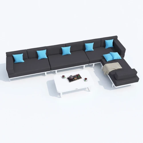 Лаунж зона TESORA антрацит - белый каркас